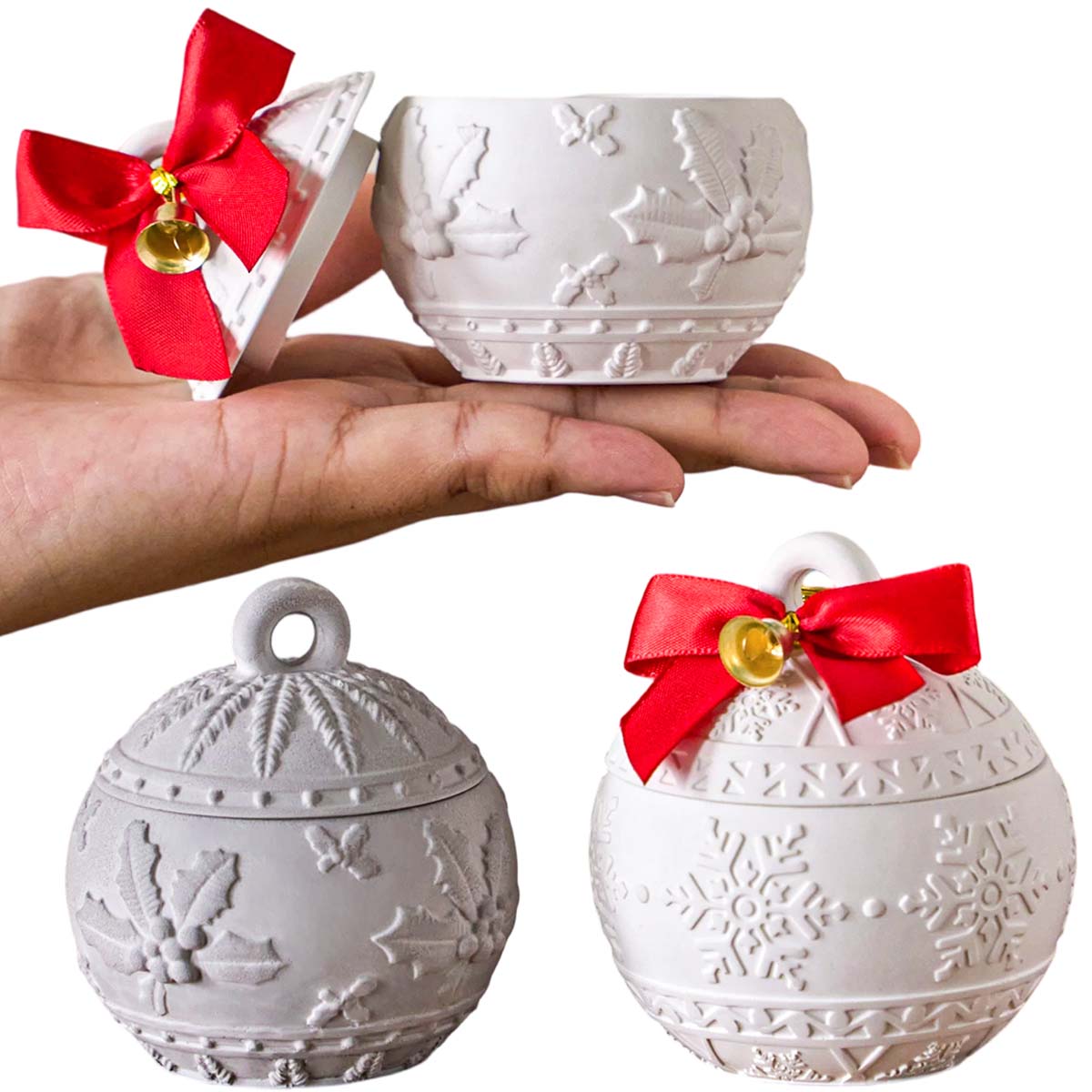 Candle Making Kit Xmas - Rilievo di Natale Neve Bacche Barattolo