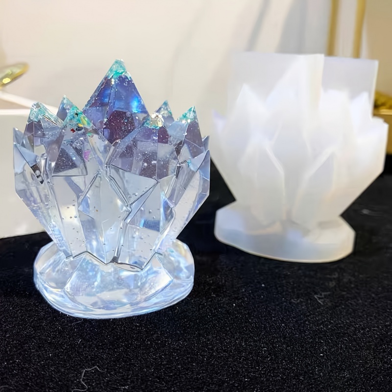 Candle Mold Silicone - 1pcCristallo Cluster Decorativo Stampo In Silicone