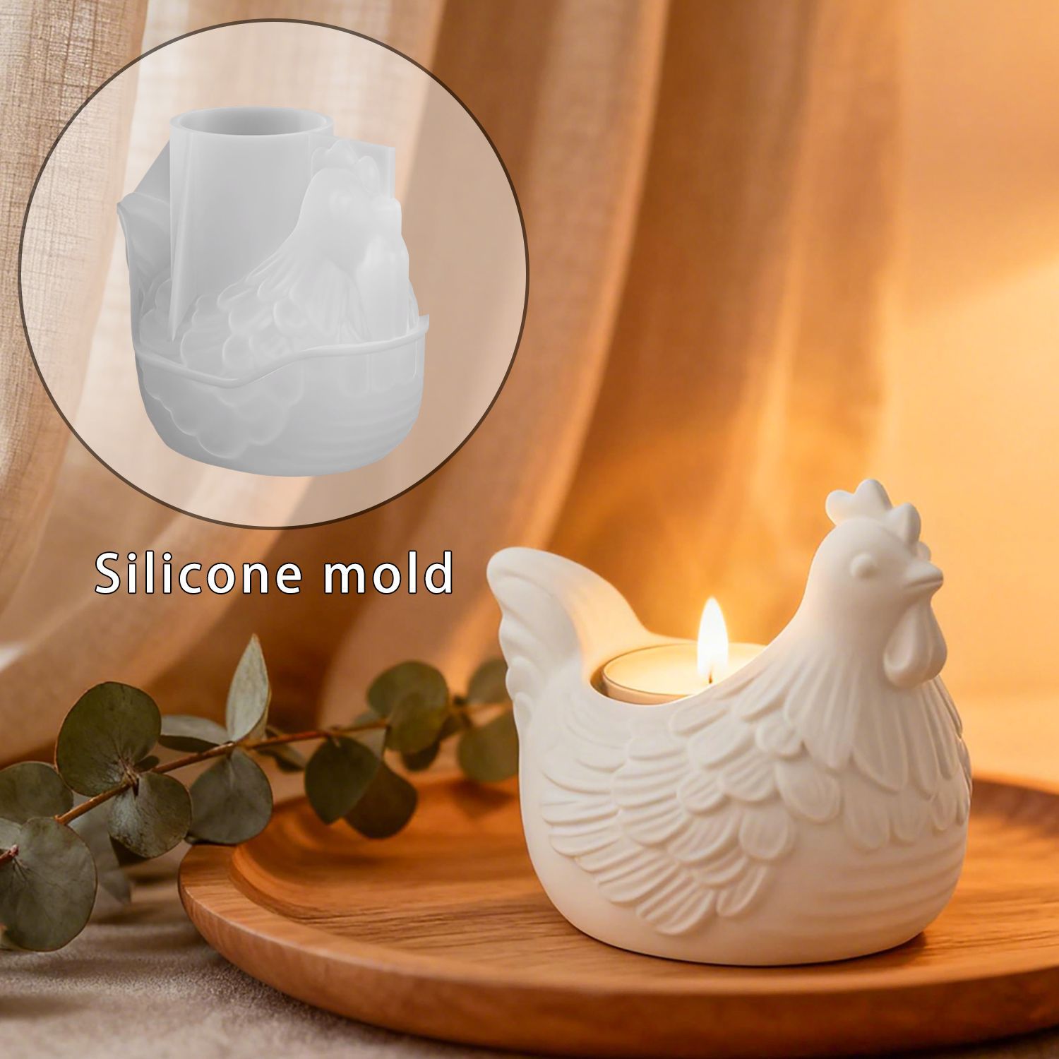 Candle Mold Silicone - Stampo in resina epossidica portacandele per